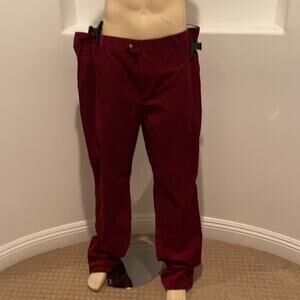 Façonnable Corduroy Bordeaux Flat Front Pants 44